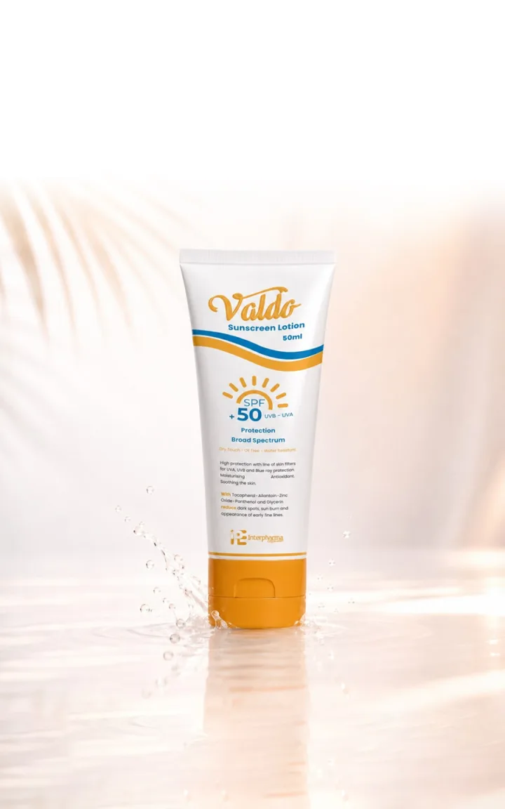 صن سكرين فالدوSPF50 (بدون أكسده بدون تعرق +ترطيب مثالى للبشرة)